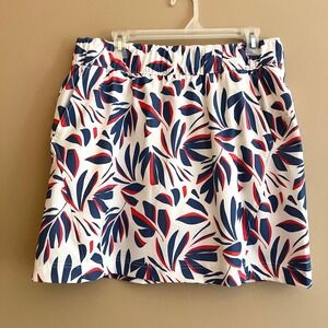 Columbia White Navy and Red Printed Skort